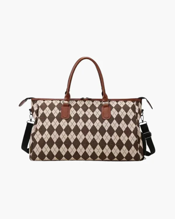 Sac Weekender Pied-de-Poule – Voyage Old Money
